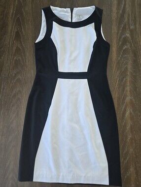 🔳TRISTAN Sleeveless Black & White Sheath Dress